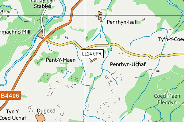 LL24 0PR map - OS VectorMap District (Ordnance Survey)