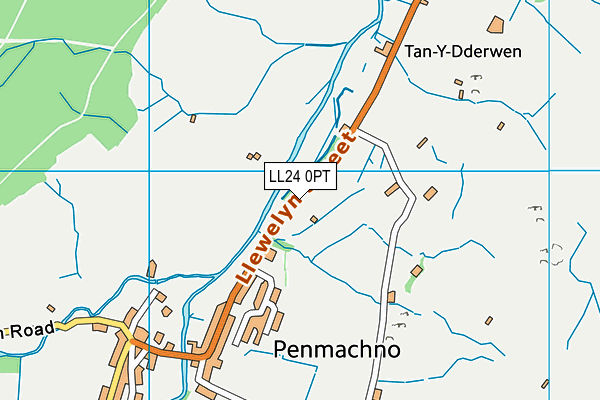 LL24 0PT map - OS VectorMap District (Ordnance Survey)