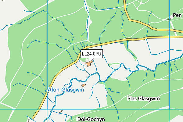 LL24 0PU map - OS VectorMap District (Ordnance Survey)