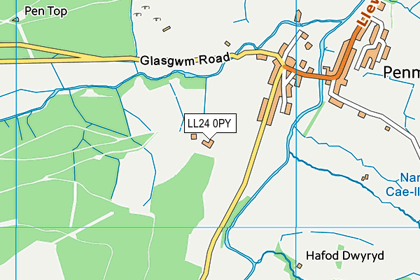 LL24 0PY map - OS VectorMap District (Ordnance Survey)