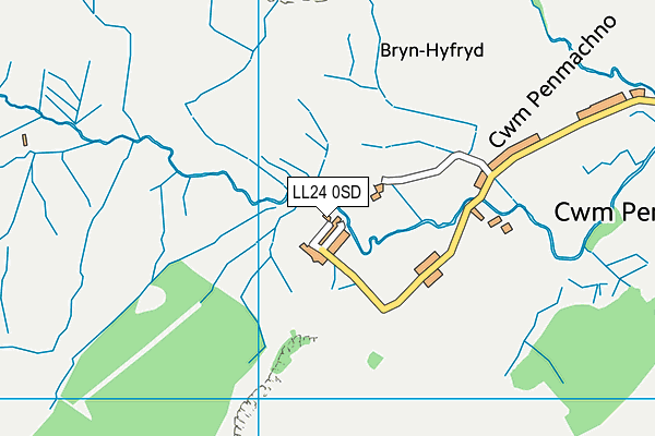 LL24 0SD map - OS VectorMap District (Ordnance Survey)