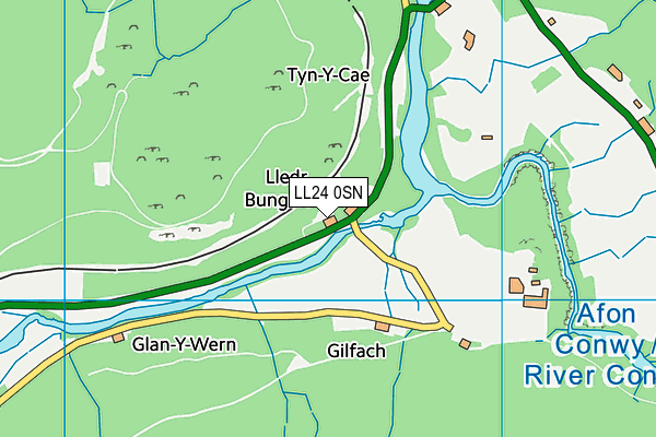 LL24 0SN map - OS VectorMap District (Ordnance Survey)