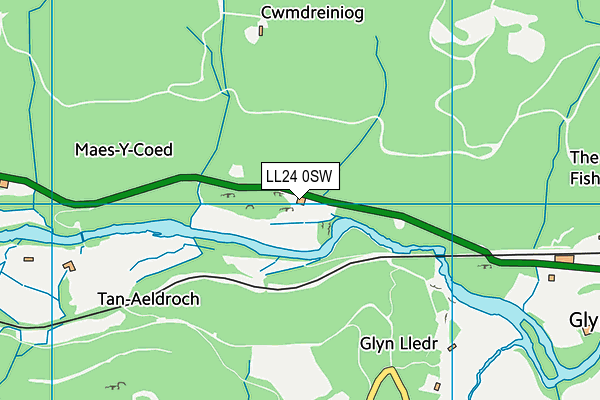 LL24 0SW map - OS VectorMap District (Ordnance Survey)