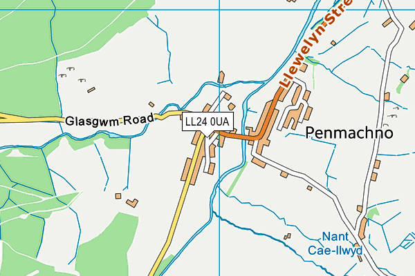 LL24 0UA map - OS VectorMap District (Ordnance Survey)