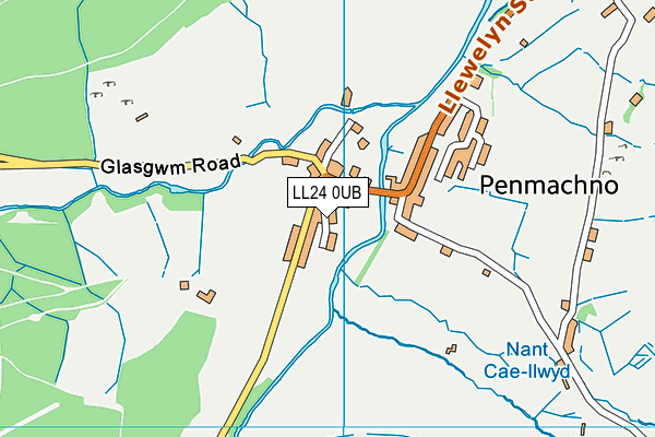 LL24 0UB map - OS VectorMap District (Ordnance Survey)