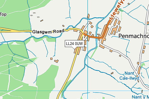 LL24 0UW map - OS VectorMap District (Ordnance Survey)