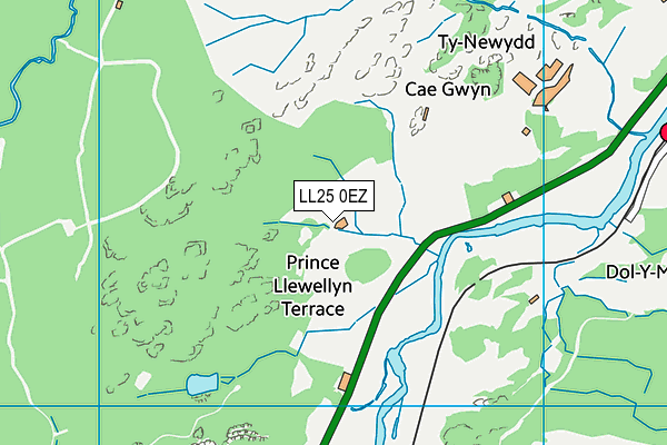 LL25 0EZ map - OS VectorMap District (Ordnance Survey)