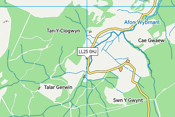 LL25 0HJ map - OS VectorMap District (Ordnance Survey)