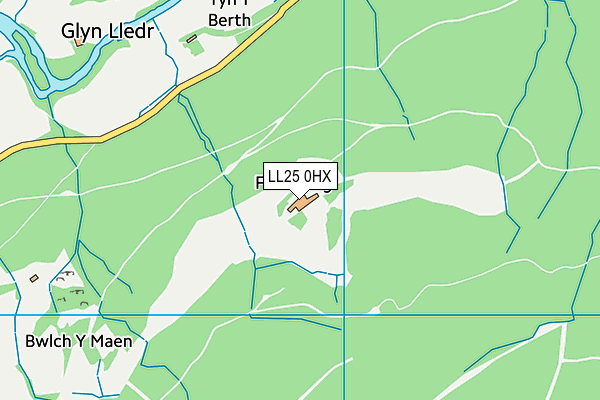 LL25 0HX map - OS VectorMap District (Ordnance Survey)
