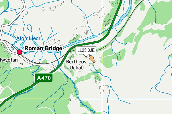 LL25 0JE map - OS VectorMap District (Ordnance Survey)