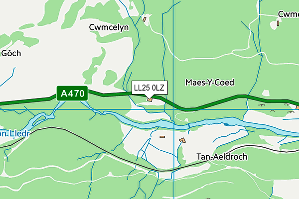 LL25 0LZ map - OS VectorMap District (Ordnance Survey)