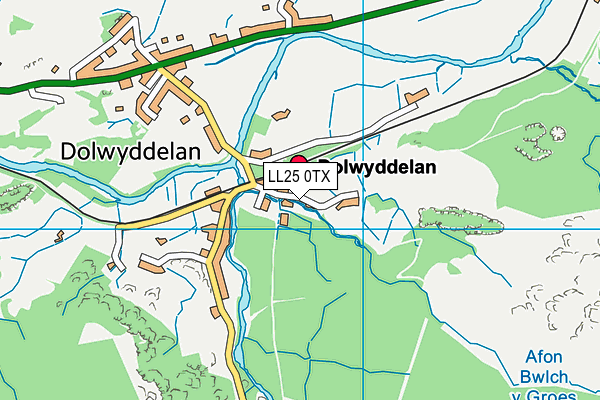 LL25 0TX map - OS VectorMap District (Ordnance Survey)