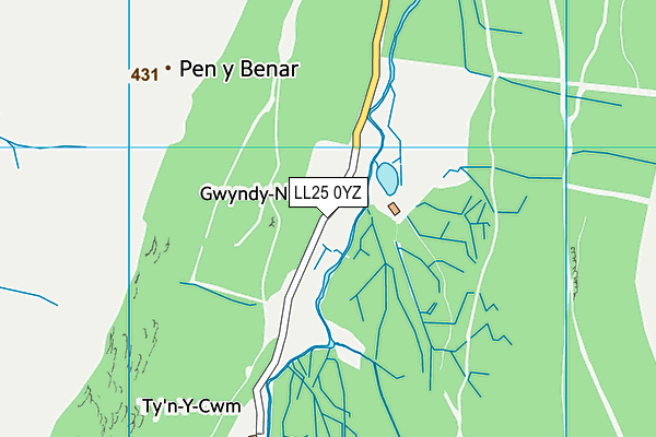 LL25 0YZ map - OS VectorMap District (Ordnance Survey)