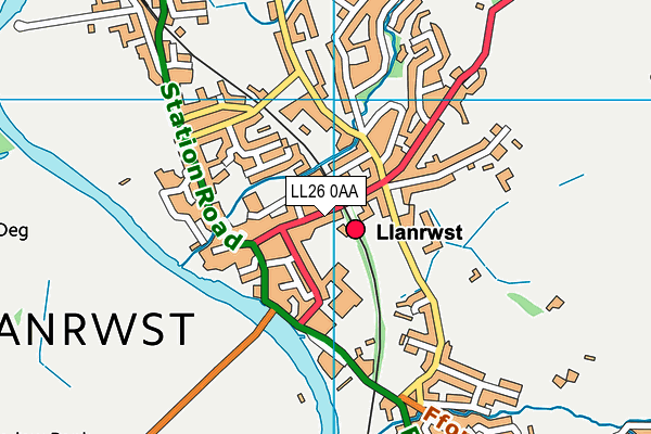 LL26 0AA map - OS VectorMap District (Ordnance Survey)