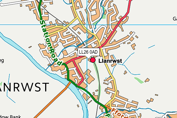 LL26 0AD map - OS VectorMap District (Ordnance Survey)