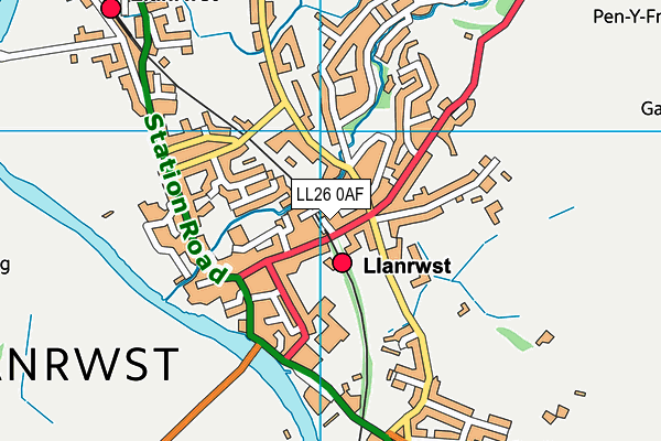 LL26 0AF map - OS VectorMap District (Ordnance Survey)