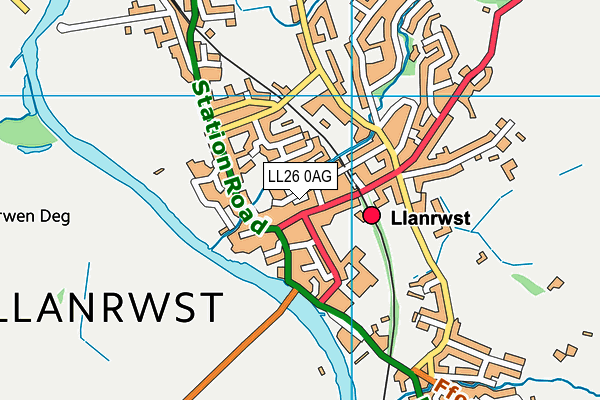 LL26 0AG map - OS VectorMap District (Ordnance Survey)