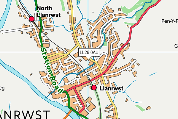 LL26 0AU map - OS VectorMap District (Ordnance Survey)