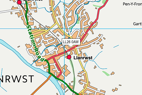 LL26 0AW map - OS VectorMap District (Ordnance Survey)