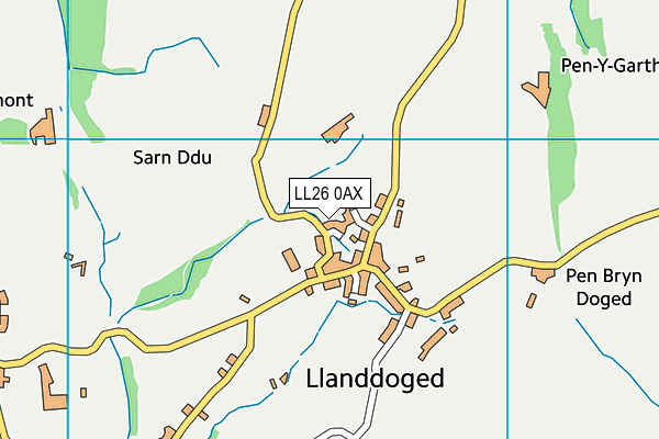 LL26 0AX map - OS VectorMap District (Ordnance Survey)