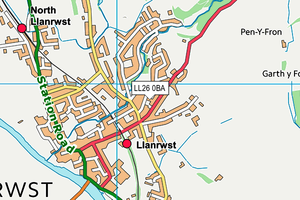 LL26 0BA map - OS VectorMap District (Ordnance Survey)