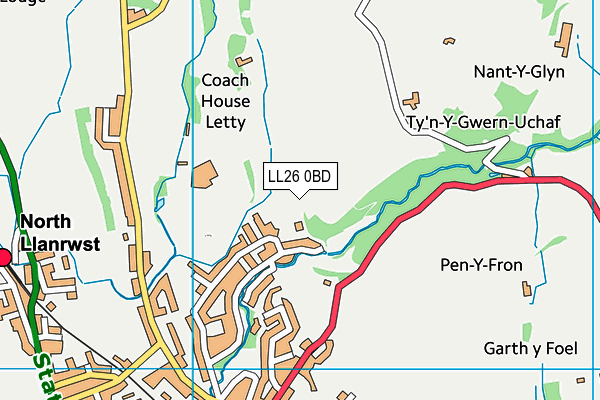 LL26 0BD map - OS VectorMap District (Ordnance Survey)