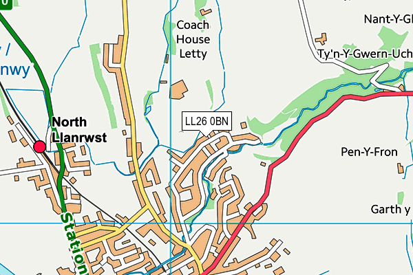 LL26 0BN map - OS VectorMap District (Ordnance Survey)