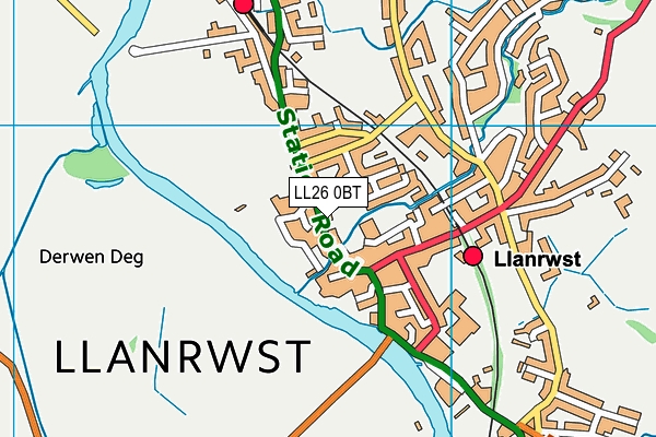 LL26 0BT map - OS VectorMap District (Ordnance Survey)