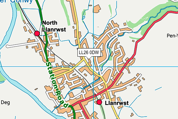 LL26 0DW map - OS VectorMap District (Ordnance Survey)