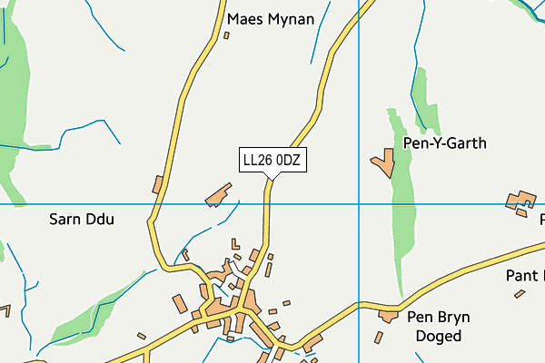 LL26 0DZ map - OS VectorMap District (Ordnance Survey)