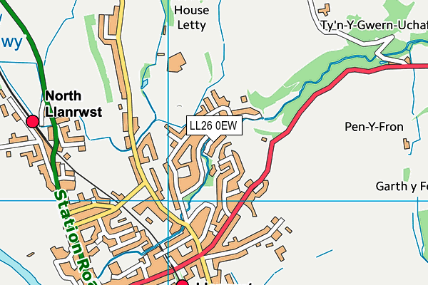 LL26 0EW map - OS VectorMap District (Ordnance Survey)