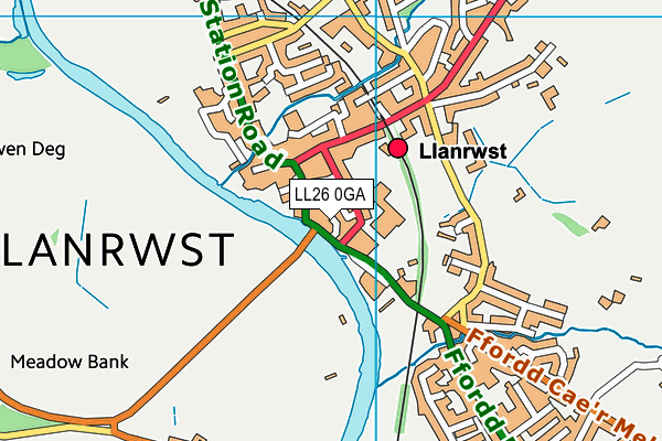 LL26 0GA map - OS VectorMap District (Ordnance Survey)