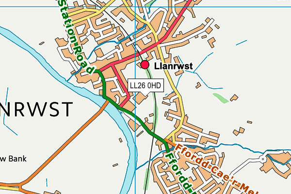 LL26 0HD map - OS VectorMap District (Ordnance Survey)
