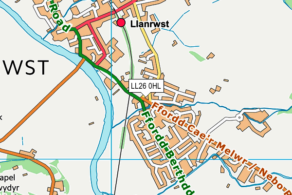 LL26 0HL map - OS VectorMap District (Ordnance Survey)