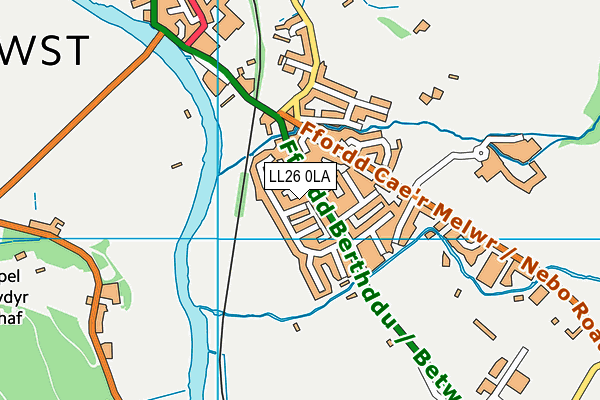 LL26 0LA map - OS VectorMap District (Ordnance Survey)