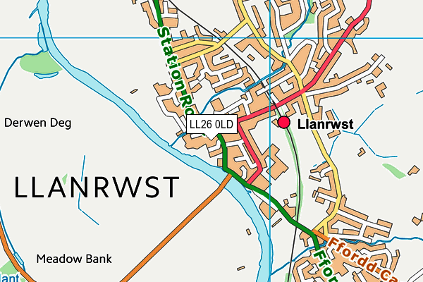 LL26 0LD map - OS VectorMap District (Ordnance Survey)