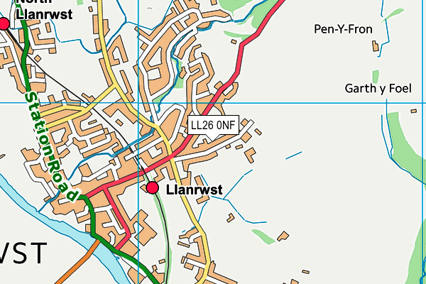 LL26 0NF map - OS VectorMap District (Ordnance Survey)