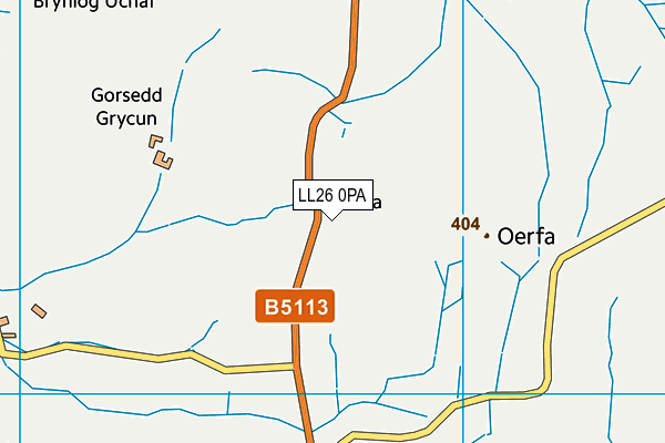LL26 0PA map - OS VectorMap District (Ordnance Survey)