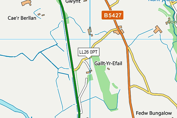 LL26 0PT map - OS VectorMap District (Ordnance Survey)
