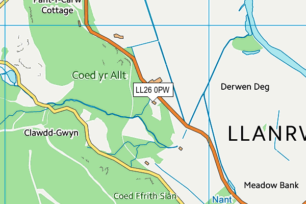 LL26 0PW map - OS VectorMap District (Ordnance Survey)