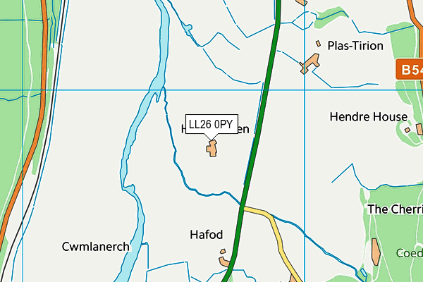 LL26 0PY map - OS VectorMap District (Ordnance Survey)