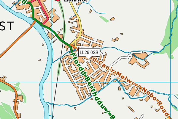 LL26 0SB map - OS VectorMap District (Ordnance Survey)