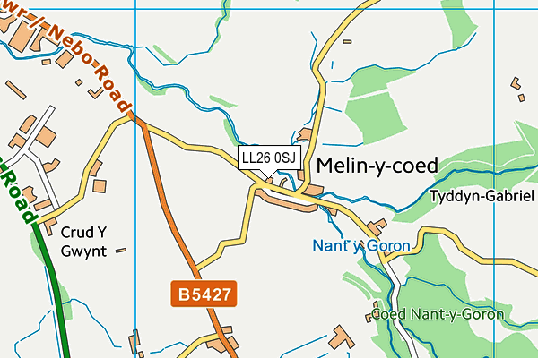 LL26 0SJ map - OS VectorMap District (Ordnance Survey)