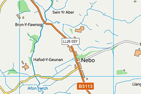 LL26 0SY map - OS VectorMap District (Ordnance Survey)