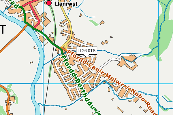 LL26 0TS map - OS VectorMap District (Ordnance Survey)