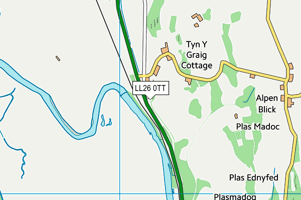 LL26 0TT map - OS VectorMap District (Ordnance Survey)