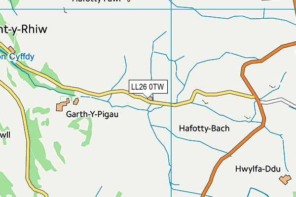 LL26 0TW map - OS VectorMap District (Ordnance Survey)