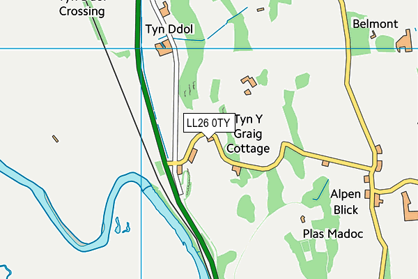 LL26 0TY map - OS VectorMap District (Ordnance Survey)