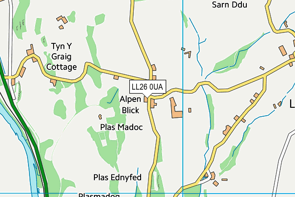 LL26 0UA map - OS VectorMap District (Ordnance Survey)