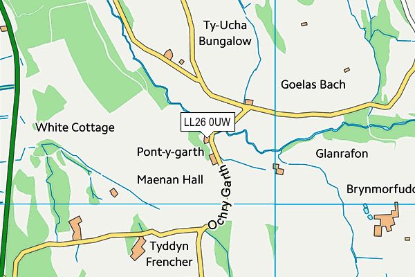LL26 0UW map - OS VectorMap District (Ordnance Survey)